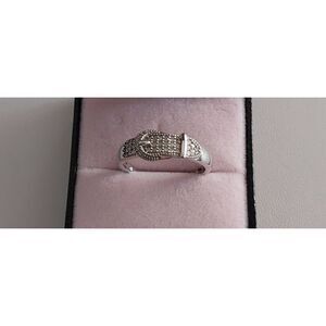 Trendy New 1/4 Carat Genuine Natural Diamond Buckle Design Ring Sz 10